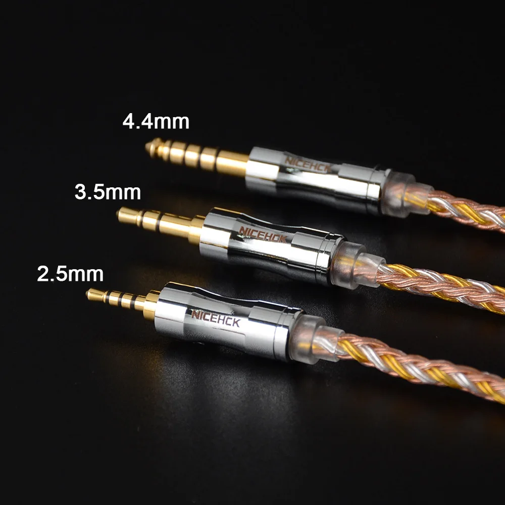 NICEHCK C16 2 16 Core Медь серебро смешанные кабель 3 5/2 5/4 4 мм MMCX / 2Pin QDC NX7 контактный разъем