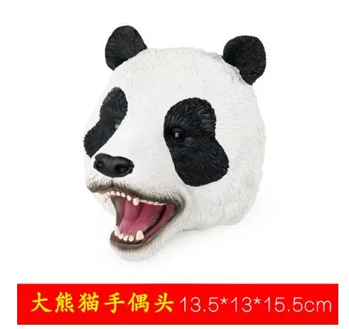 panda Детские игры Акула динозавр ручная кукла мягкая резиновая голова животного руки куклы Реалистичная Акула Модель фигурка игрушки для детей Подарки - Цвет: panda