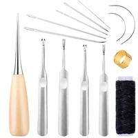 nonvor diy leather sewing craft tools kit with uv shaped leather stitching skiving tool accessories groover punching tool kit
