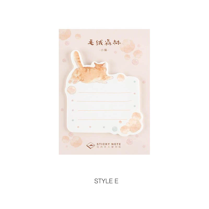 E Mr. paper блокнот для заметок липкий мультфильм заметки кавайный блокнот с кошкой для пишущих принадлежностей самоклеящиеся 30 шт. pepalaria офисные школьные принадлежности - Цвет: E