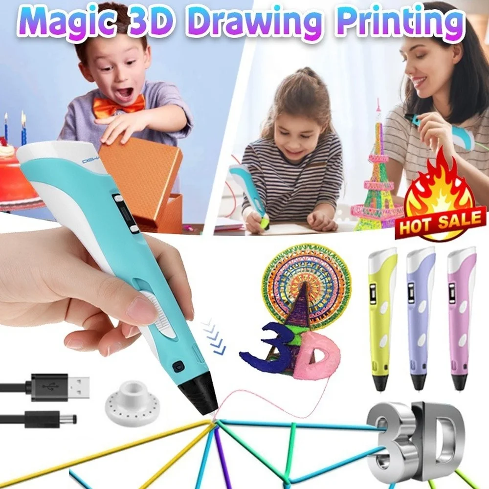 Ручка для 3d-печати 3d-ручка с OLED-дисплеем Художественная печать пла/АБС нити