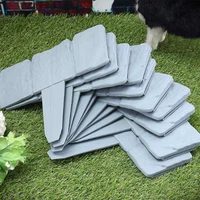 12pc grey garden fence edging cobbled stone effect plastic lawn edging plant border decorations flower bed border