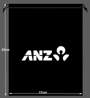 customise logo 150pcs black drawstring pouch 17 x 23cm with white logo printed shipping by tnt