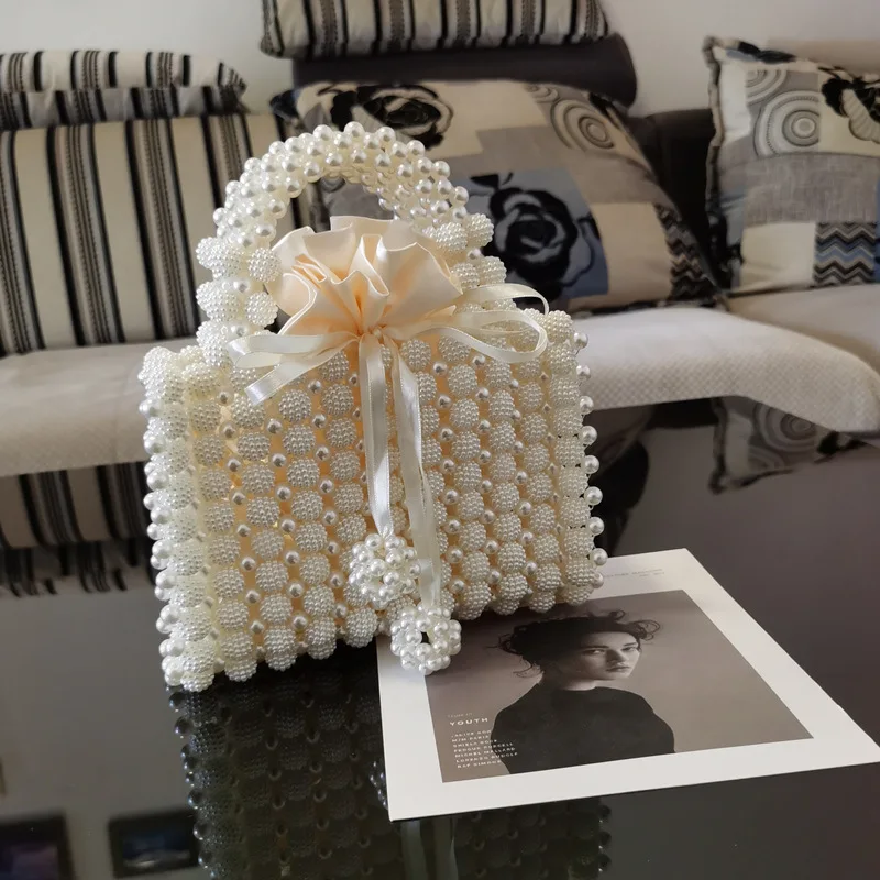 

Fashion Pearl Banquet Bag Hand-woven Bag Beaded Handbag Pearl Bag Ladies Noble Dinner Handbag Gift Custom Wholesale