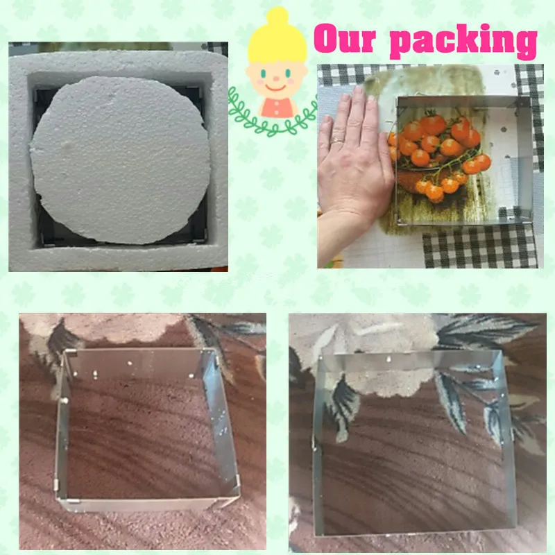 

15-27.5CM Stainless Steel Cake Square Mold Adjustable Chocolate Mousse Ring Baking Accessories Cake Decorating Tools