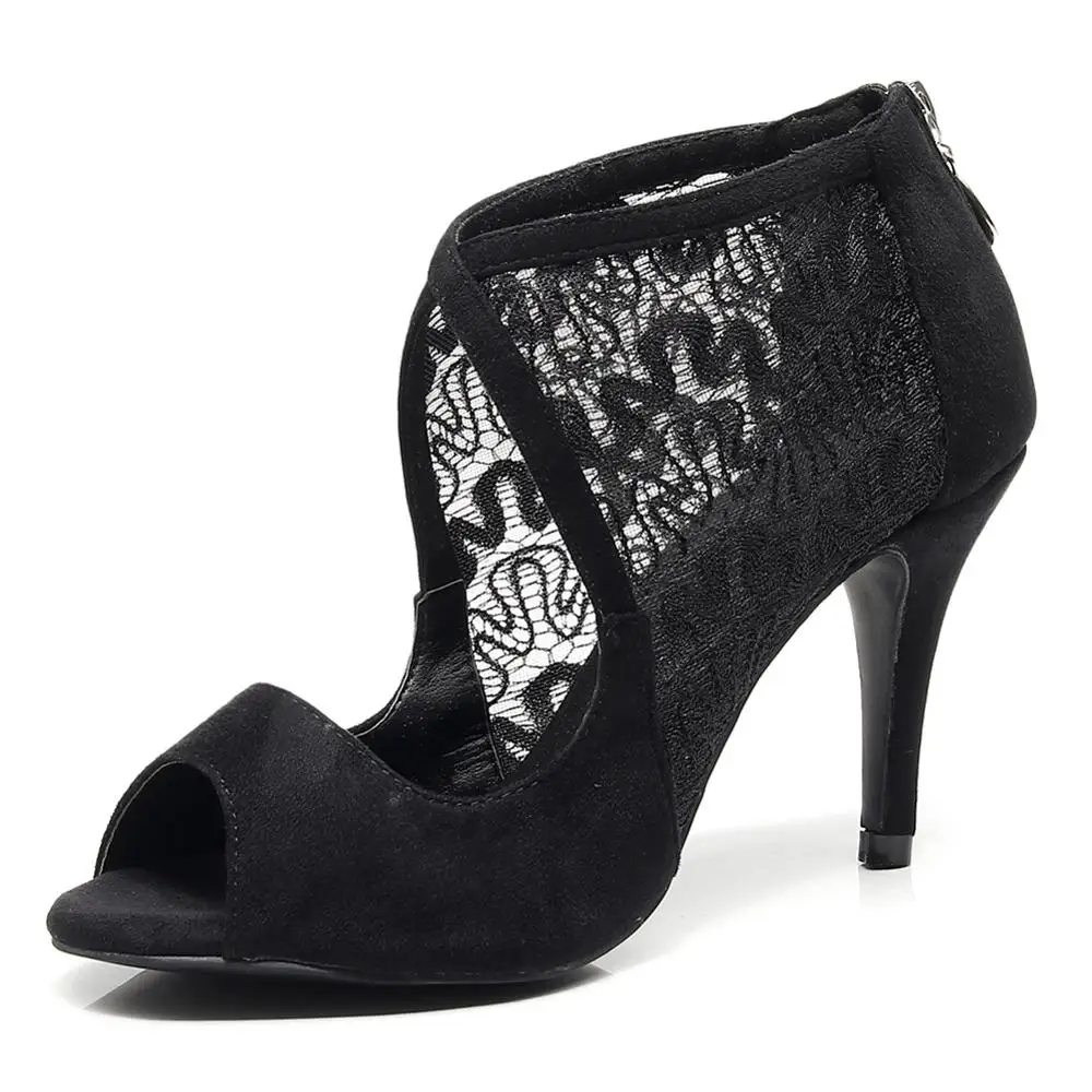 Женские туфли для латиноамериканских танцев DKZSYIM Бальные замшевые кружевные
