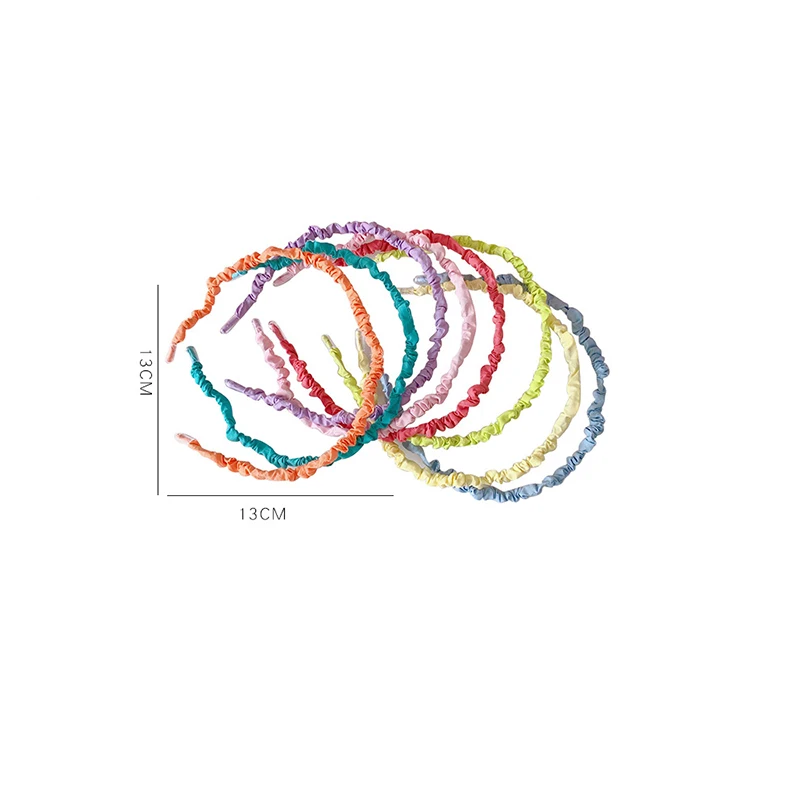 

Korean Thin Pleated Hair Bands For Women Headdress Candy Color Headband Bezel Girls Hairband Hair Hoop Female Hair Accessories