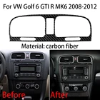 Интерьер автомобиля из углеродного волокна, украшение для CD-панели; Подходит для VW Golf 6 GTI R MK6 2008 2009 2010 20112012 наклейка на автомобиль;