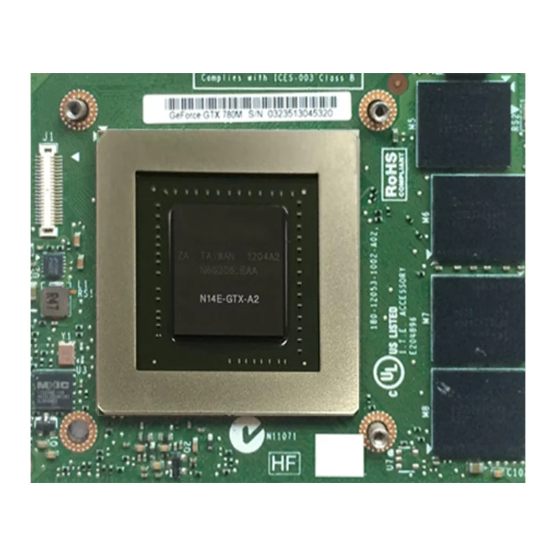 Оригинальный GTX780M для Dell M18X R2 R3 R4 M17X R5 GTX 780M GDDR5 4 Гб N14E A2 с X кронштейн