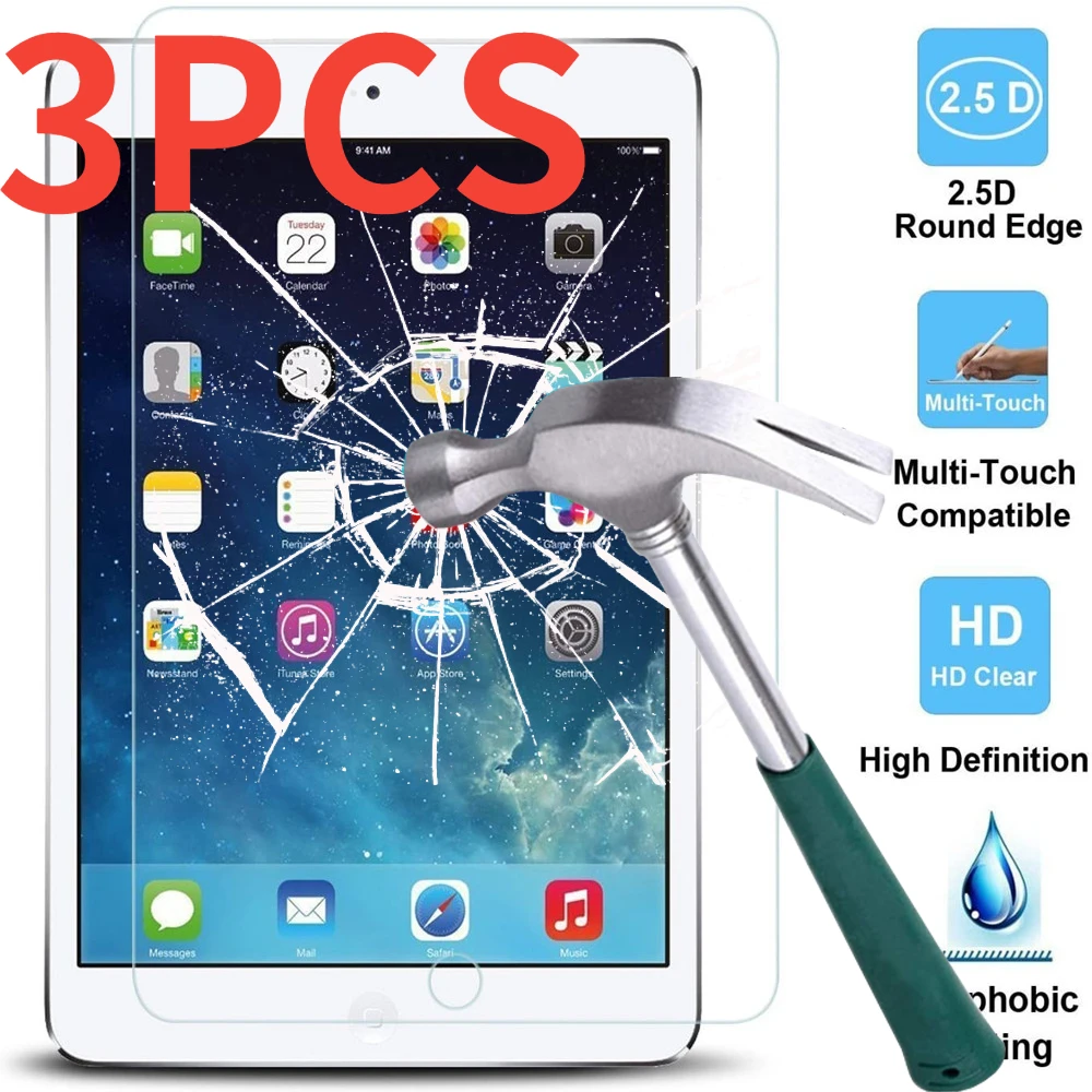 

3PCS 9H Tempered Glass Screen Protector 2.5D Arc Edges For iPad Air 3 10.5 Inch 2019 Pro 10.5 Bubble Free HD Protective Film
