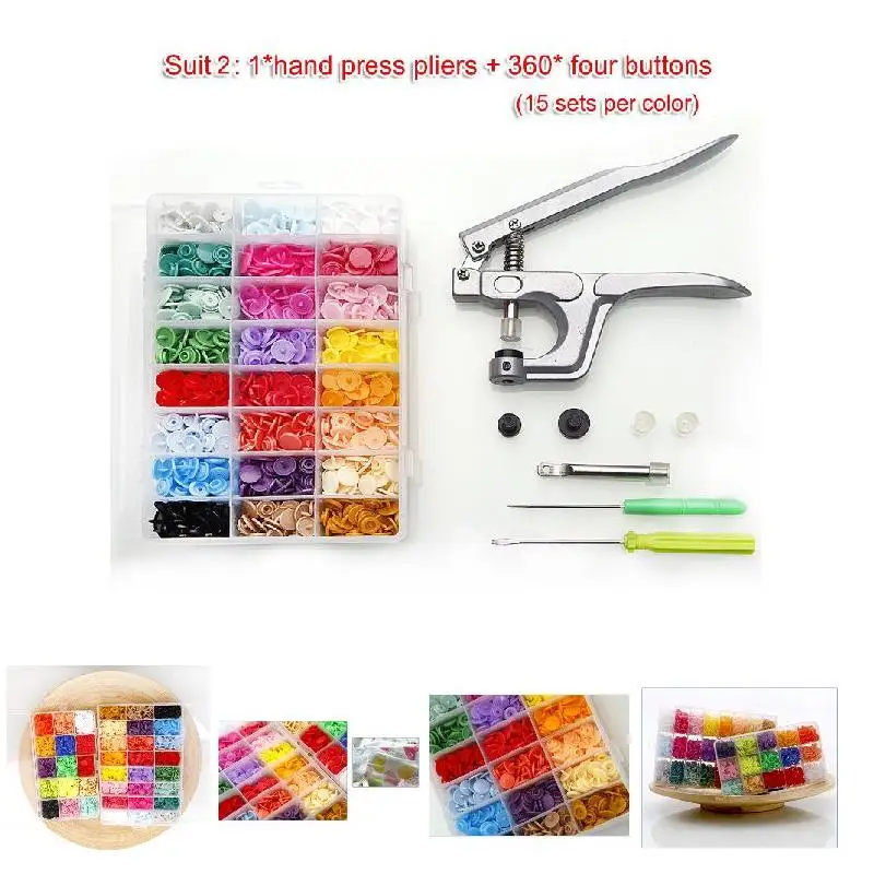 

Professional Fastener Snap Pliers & T5 Snap Poppers Plastic Buttons Kit Snaps Buttons DIY Sewing And Crafting Tool