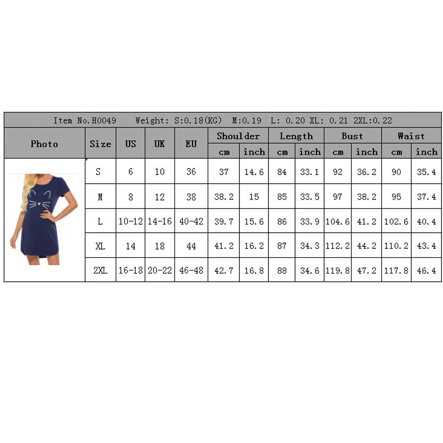 Women Summer Casual Strawberry Short Sleepwear Comfortable Home Clothes Round Neck Loose Dress