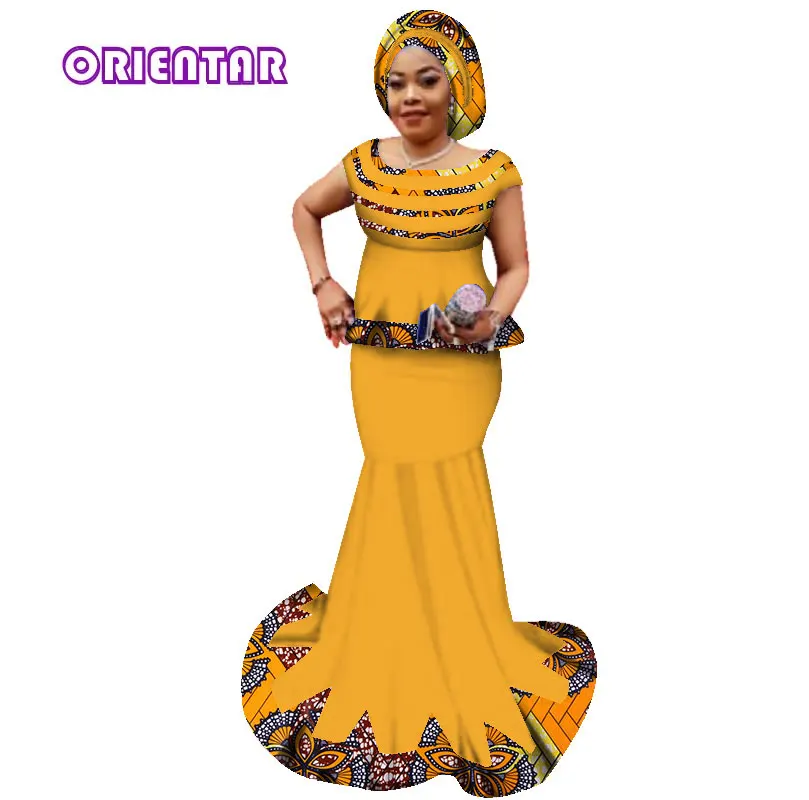 

Africa Bazin Riche New Real Cotton Skirt Set African Dresses For Women Clothing Traditional Basin Print Riche Plus Size WY2859