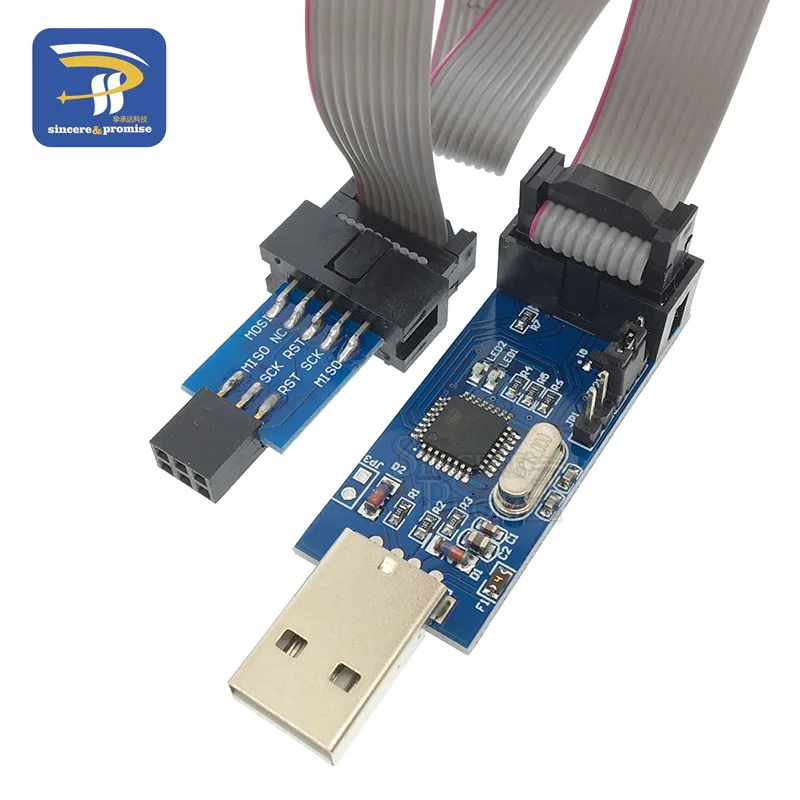 LC-01 1 комплект 10Pin до 6 Pin плата адаптера+ USBASP USBISP AVR программист USB ATMEGA8 ATMEGA128 ATtiny/CAN/PWM 10Pin модуль провода DIY