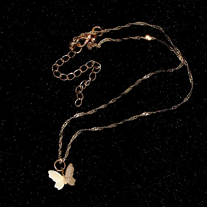 JJFOUCS новая мода подвеска бабочка ожерелье женское золотого и серебряного цвета