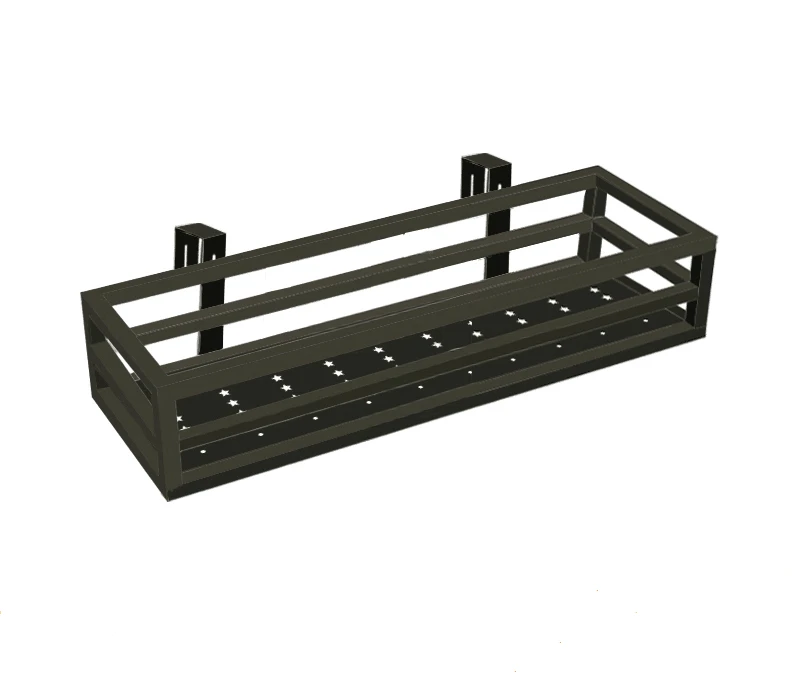 

Stainless steel balcony flower stand railing hanging flower pot rack fence green radish flower shelf window sill rack indoor