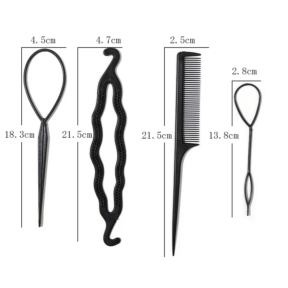 

Korean Fashion Hair Plate Four-piece Hairdressing Stick Comb Lazy Ball Head Fluffy Tie Hair Variety Woman Styling Tool