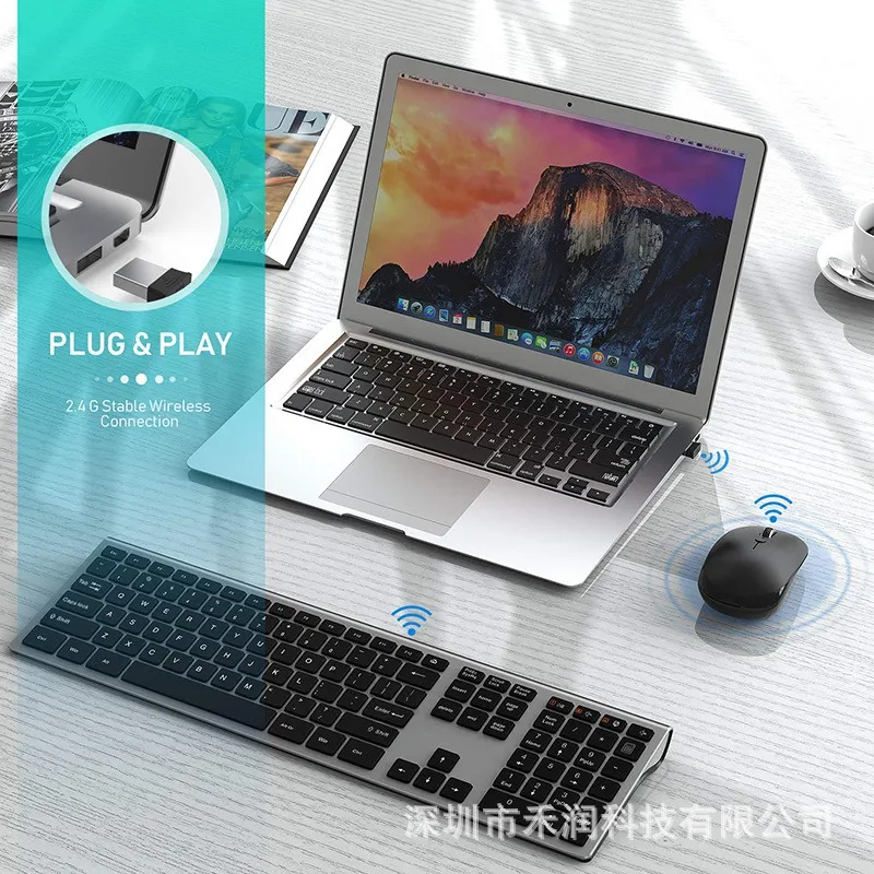 

ZL Wireless Keyboard And Mouse Combo Ultra Slim Full Size 2.4GHz Quiet Cordless Keyboard Mouse USB Unifying Receiver For PC