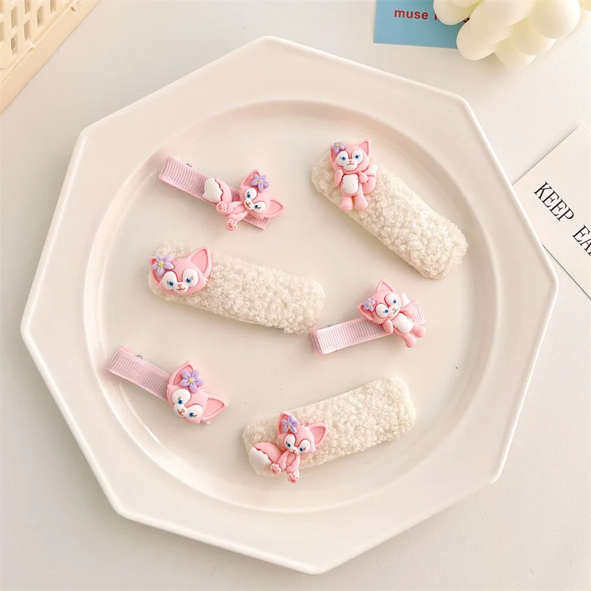 

Милые Мультяшные плюшевые заколки для волос с колокольчиком Linna, розовая Милая брошь, зажим BB, аксессуары для волос, кольцо для волос, женски...