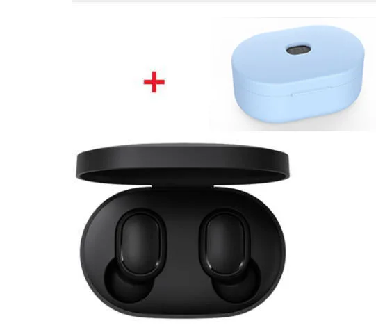 Xiaomi Redmi Airdots TWS Bluetooth наушники черная Молодежная версия стерео мини беспроводная Bluetooth 5,0 гарнитура с микрофоном - Цвет: add cable add case