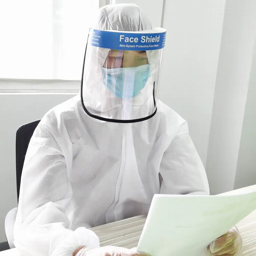 

1pc Full Face Shield Transparent Protective Face Shield Mask Dust-Proof Oil-Proof Anti-Splash Face Protection Mask for Outdoor