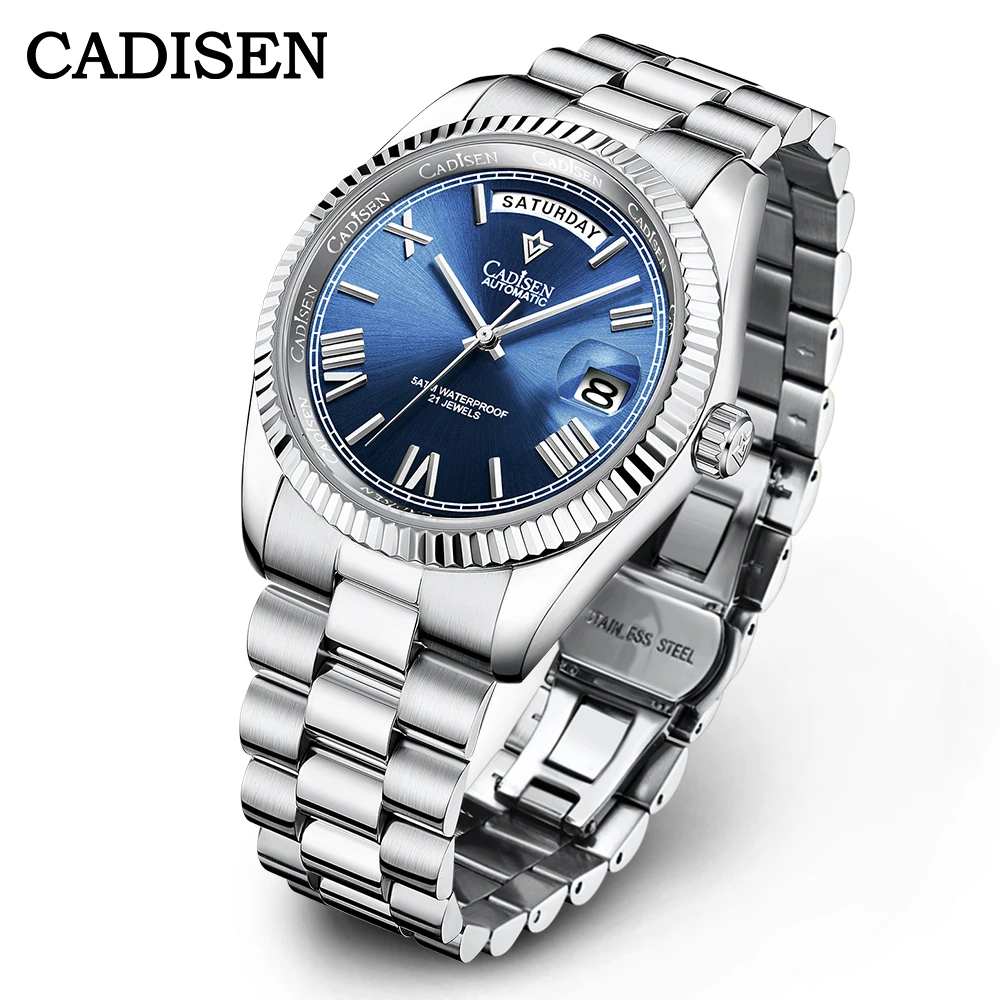 

CADISEN Watch for Men Luxury Stainless Steel Wristwatch Man Mechanical Automatic Dress Watches reloj hombre часы мужские Relogio