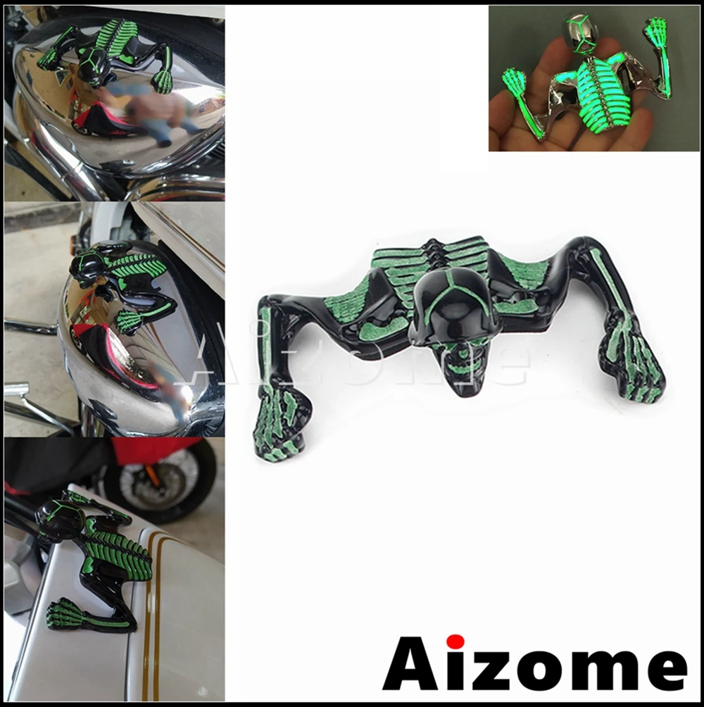 

Universal Motorcycle Skeleton Skull Ornament Turn Signal Fender Fairing Headlight Visor Skull Decorations For Harley Cafe Racer