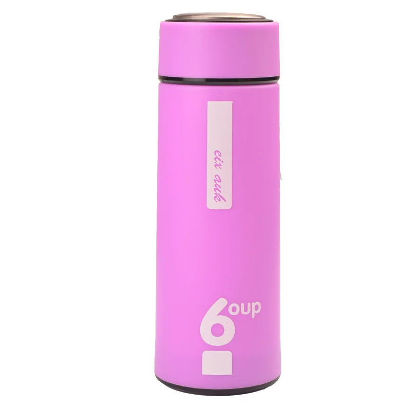 

450ml Simple Color Double Glass Outdoor Travel Anti-Fall Hot Leak-Proof And Cold Juice Sports Water Cup