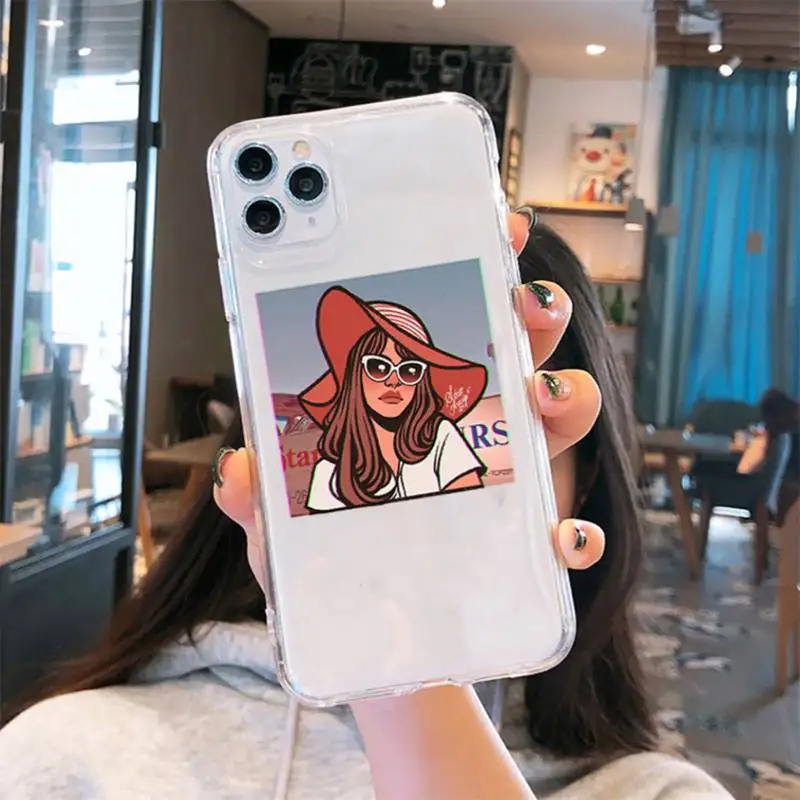 

Lana Del Rey Phone Case Transparent for iPhone 6 7 8 11 12 s mini pro X XS XR MAX Plus cover funda shell