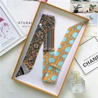 Женский роскошный брендовый острый шелковый шарф с принтом длинные шарфы шаль платок Сумочка Декор узкие шарфы 2021 Новинка