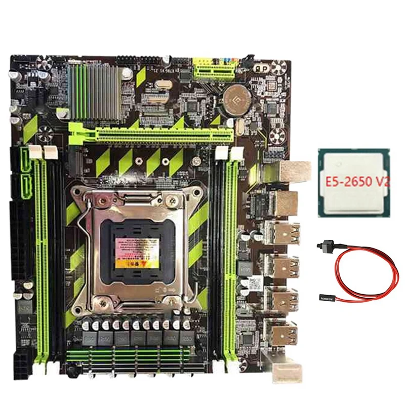 

X79 Computer Motherboard M.2 Interface Set LGA2011 with E5 2650 V2 CPU+Switch Cable Support RECC DDR3 RAM