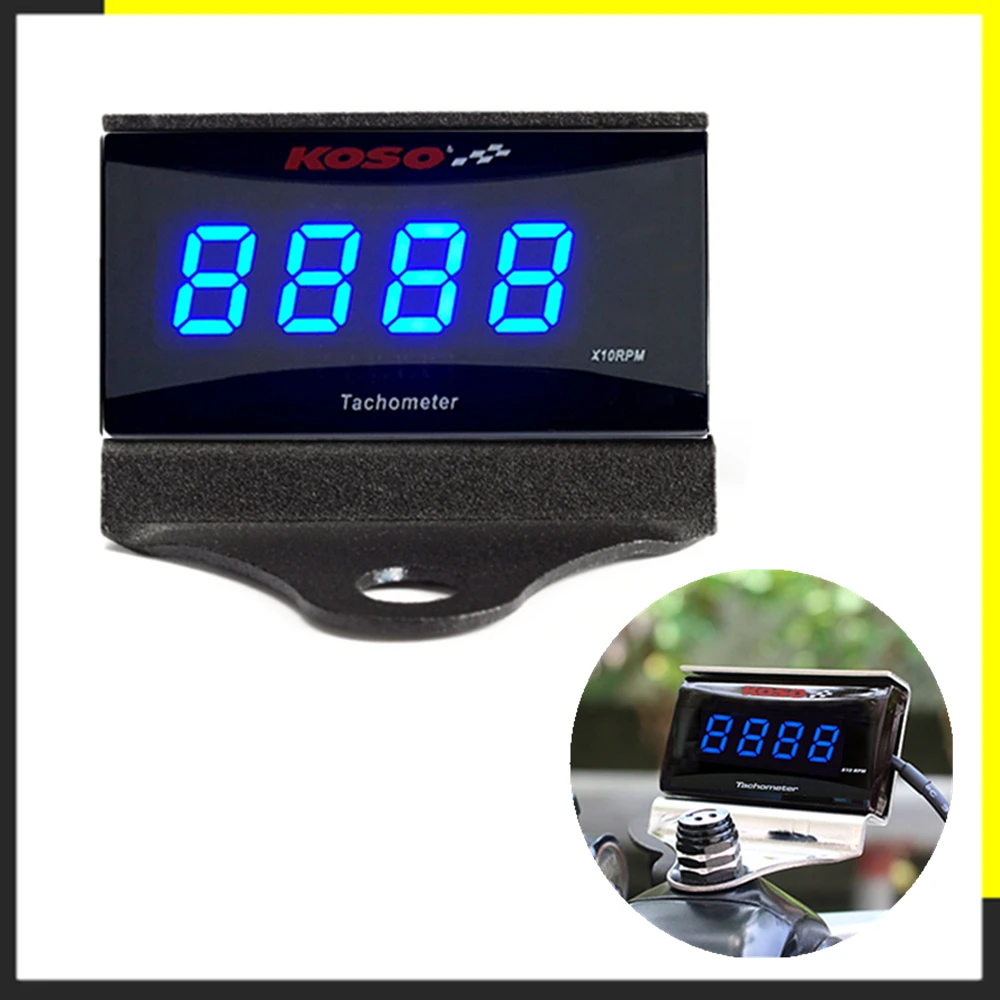 Цифровой тахометр Koso мини квадратный дисплей Калибр для Yamaha NVX NMAX XMAX 300 400 Кафе racer dio счетчик оборотов мотоцикла