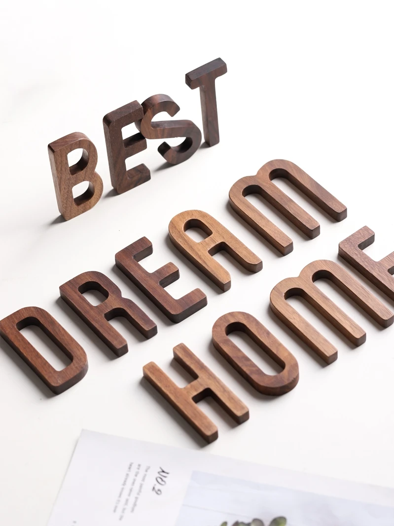 Скандинавские настенные украшения INS деревянные буквы Декор для дома черный орех