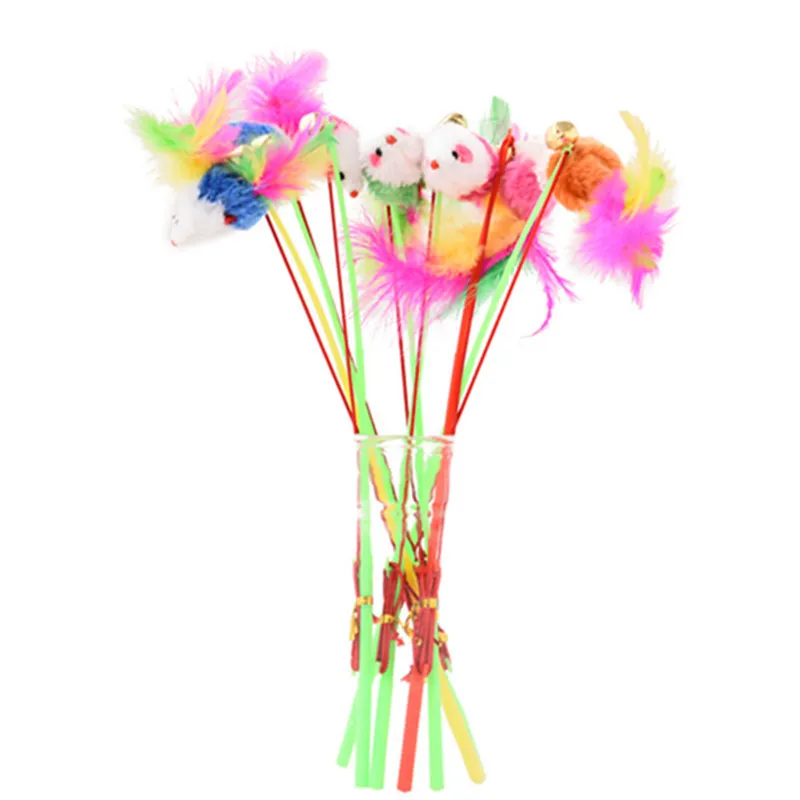 2020 высокое качество Пластик перо мышей забавная игрушка для кошек весело играть