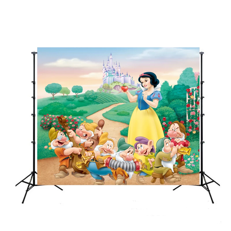 Вечерние фоны для фотосъемки с изображением Белоснежки и семи гномов|Фоны