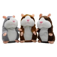 15cm cute walking talking hamster plush animal doll funny sound record repeat voice changing educational toy pets