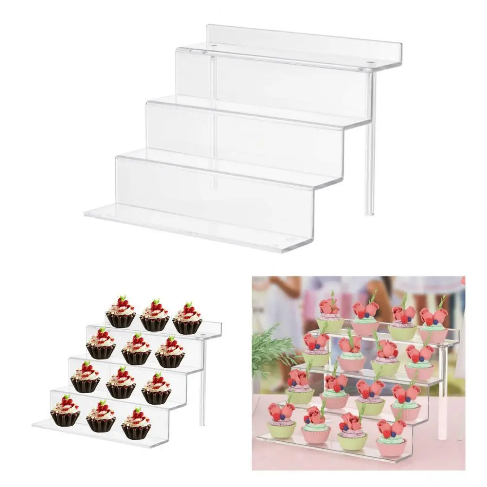 

Practical Excellent Mini Doll Toy Display Shelf Acrylic Statue Display Stand Transparent for Dorm