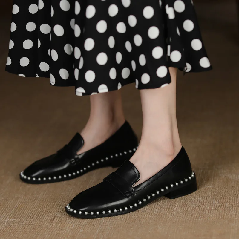 

Basic Designer Shoes Woman Big Size 40 Oxford Shoes For Women High Quality Genuine Leather Mocassins Flats Ladies Casual Shoes