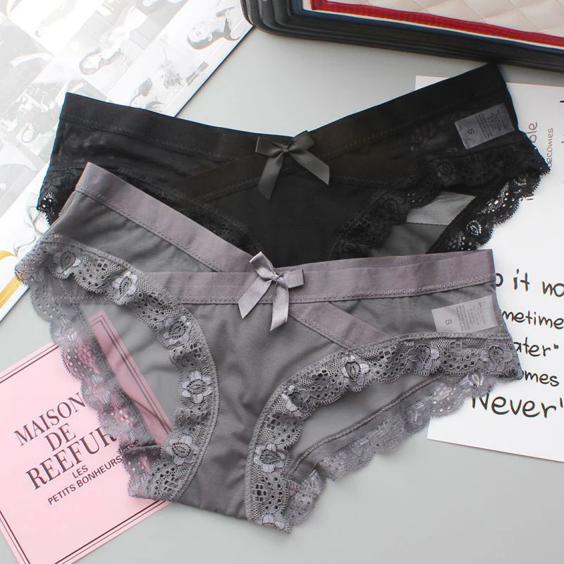 Женские сексуальные кружевные прозрачные трусики с вышивкой женские сетчатые