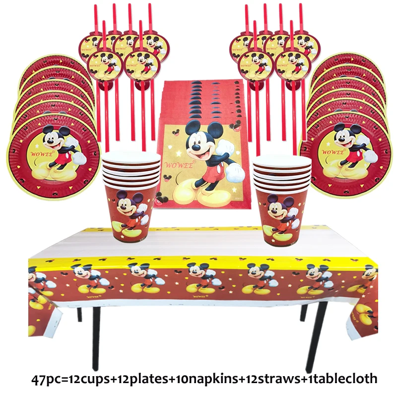 Микки Мауса и Мышь украшения товары для вечеринки День рождения выступает дети