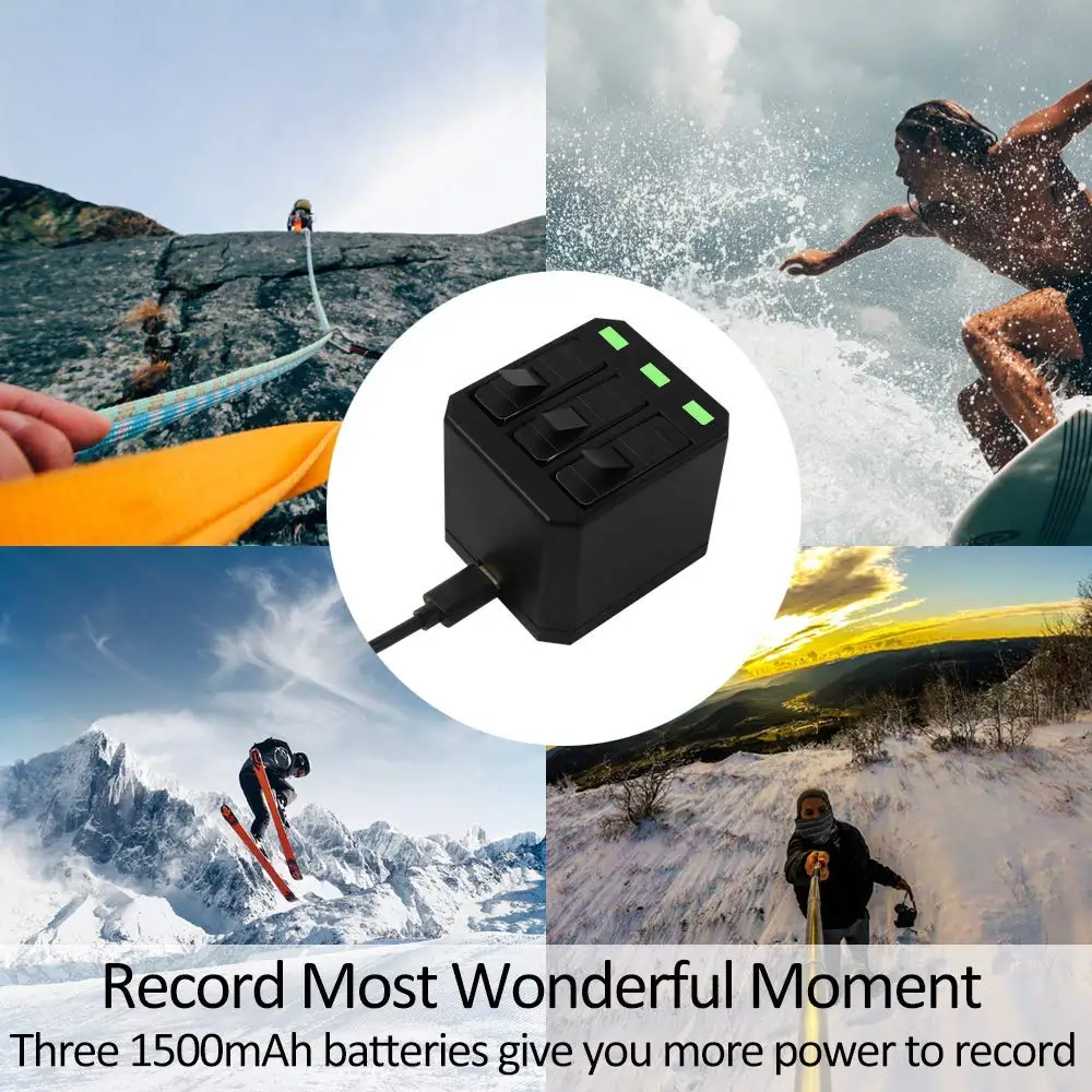 AHDBT-501 Аккумулятор для камеры GoPro Hero 5 Gopro 6 7 AHDBT 501 1500 mAh/AHDBT501 USB зарядное устройство для Go Pro 7 6 5 Hero5 аксессуары