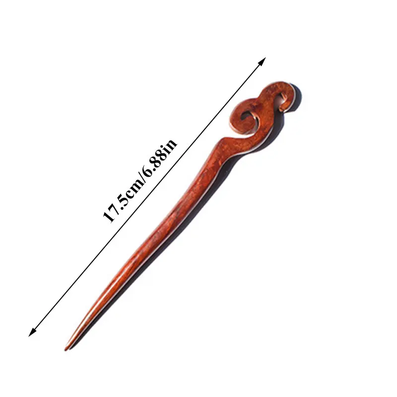 

HanFu Headwear Chinese Style Wood Hairpin Female Red Sandalwood Antique Hairpin Pan Antiquity Exquisite Hair Accessories