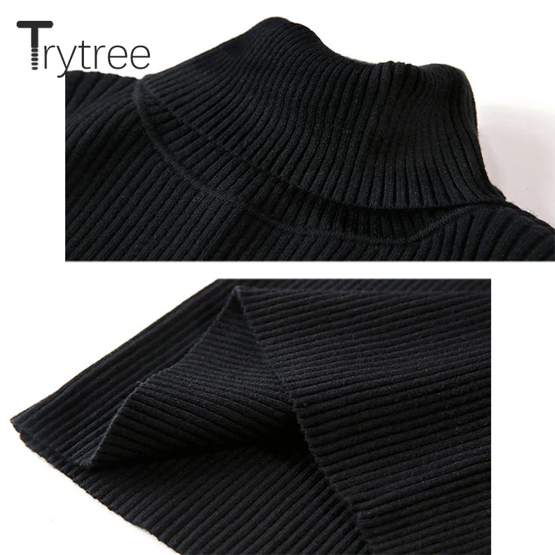 Осенне-зимнее женское Повседневное платье Trytree водолазка универсальный стиль