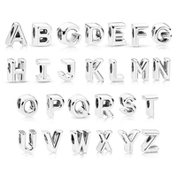 1pcs classic alloy a z letters bead pendant diy bracelet necklace accessory women jewelry making gifts