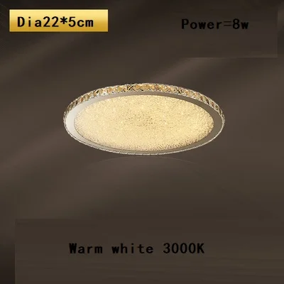 Dia22cm Warm white Современный хрустальный светильник-люстра в виде подсвечника кристальная круговая квадратная iluminaria люстры потолочные люстры de cristal luminarias - Цвет абажура: Dia22cm Warm white