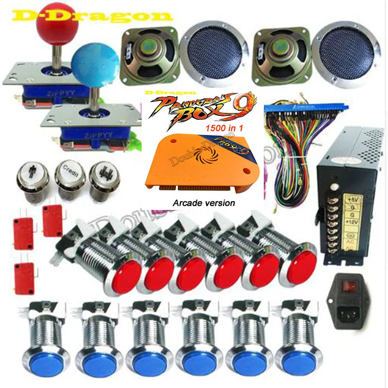 Набор аркадпряди Pandora Box 9 сделай сам детали с блоком питания джойстик жгутом Jamma