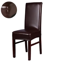 leather pu chair covers decor party chair seat protector home wedding dining room decoration waterproof stretch chair slipcover