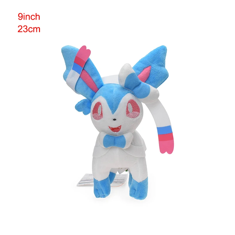 14 Style Standing Eevee Vaporeon Glaceon Umbreon Flareon Jolteon Espeon Leafeon Sylveon Animal Stuffed Plush Quality Cartoon Toy images - 6