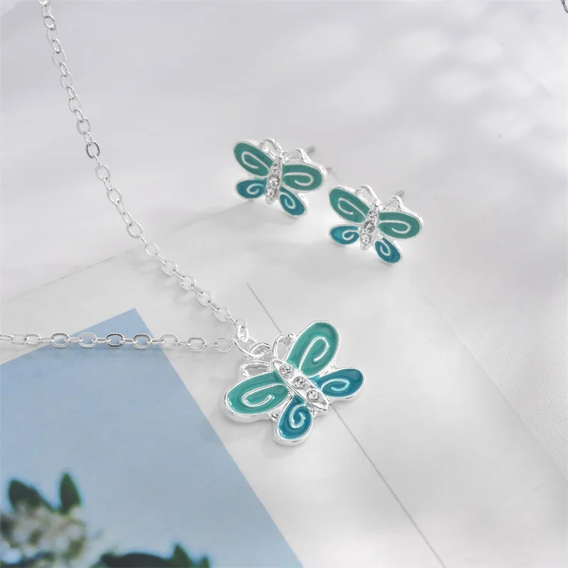 Романтические эмалевые бабочки Ювелирные наборы металлические штифт с