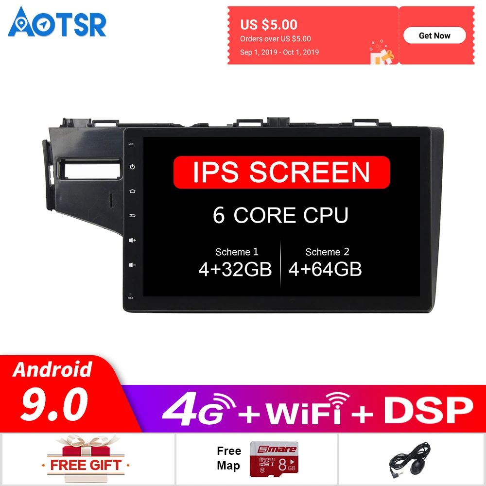 

Android 9.0 Car No DVD Player GPS Navigation Multimedia Player For Honda Fit 2014-2017 car Auto Stereo Radio headunit player dsp